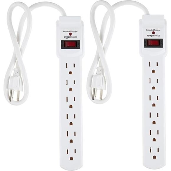 Amazon Basics Surge Protector Power Strip, 6-Outlet with 200J Protection, 2ft - Picture 14 of 14